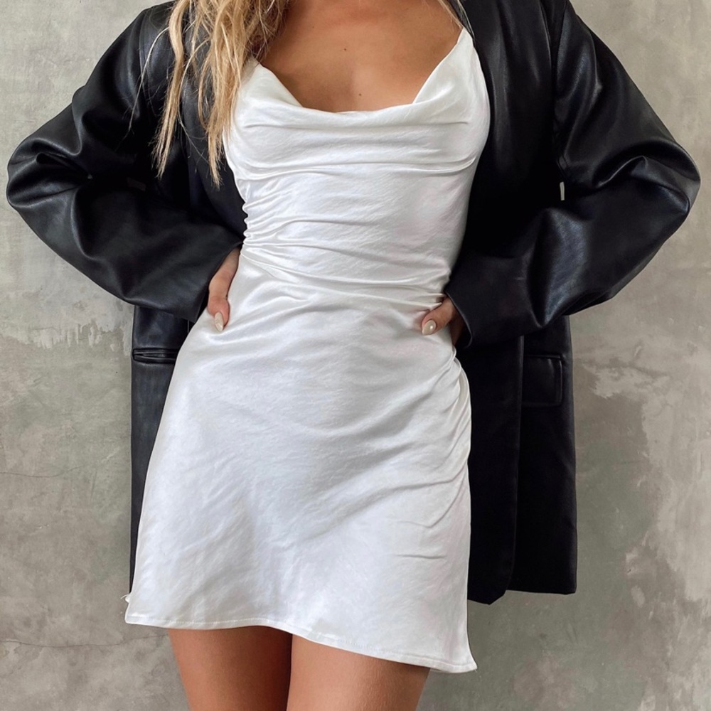 Slip Dress in Satin Ivory
